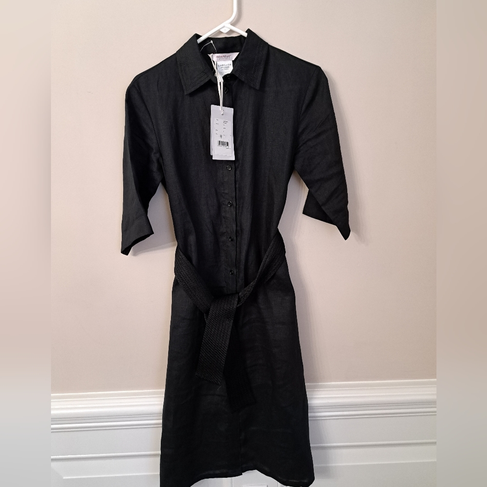 Max Mara Leisure Belted Linen Shirtdress Size 4